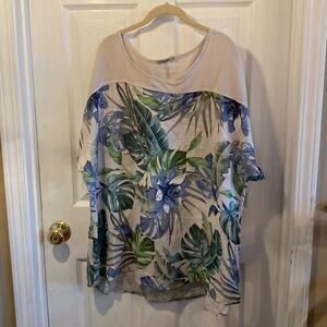 Lungo L’arno 2X floral leaf linen top